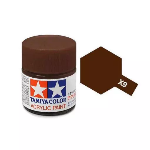 Peinture acrylique en pot - Brun Brillant X9 - TAMIYA 81509 - 10ml