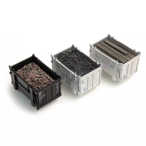 Conteneur de fret : charbon, poutres, gravats - Artitec 487.801.02 - HO 1/87