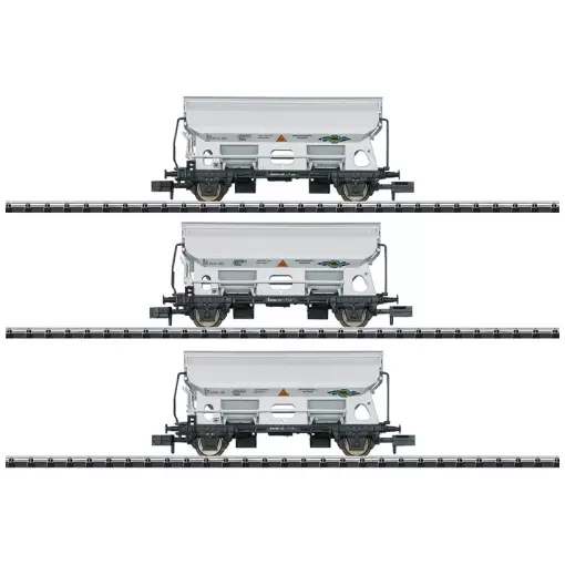 Coffret de 3 wagons trémies "Side Dump Car" - Minitrix 15511 - N 1/160 - NS - EP IV