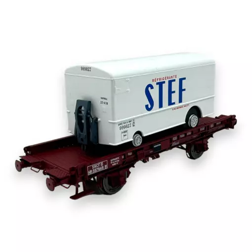 Carrozza UFR mono-porteur + fourgon frigo "STEF" - Ree Modèles WB-650 - HO 1/87 - SNCF - Ep III - 2R