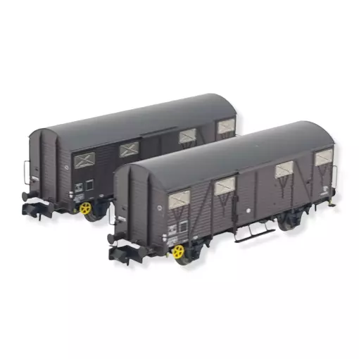 Set of 2 K ARNOLD boxcars HN6514 - SNCF - N 1/160 - EP III