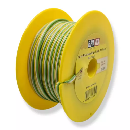 Bobine de câble Brawa 32395 - jaune / blanc / vert - pour Trix