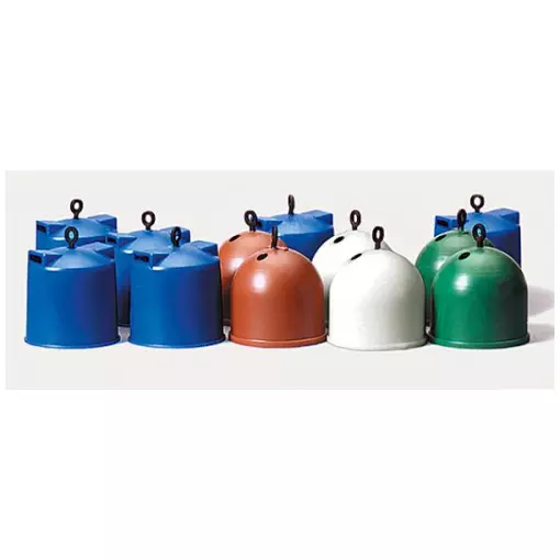 Lot de 12 Containers à papier et verres - Merten 0212520 - HO 1/87