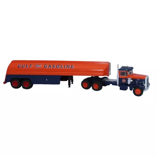 Semi remorque citerne Peterbilt 281 1955 - Gulf Gasoline - Brekina 85763 - HO 1/87