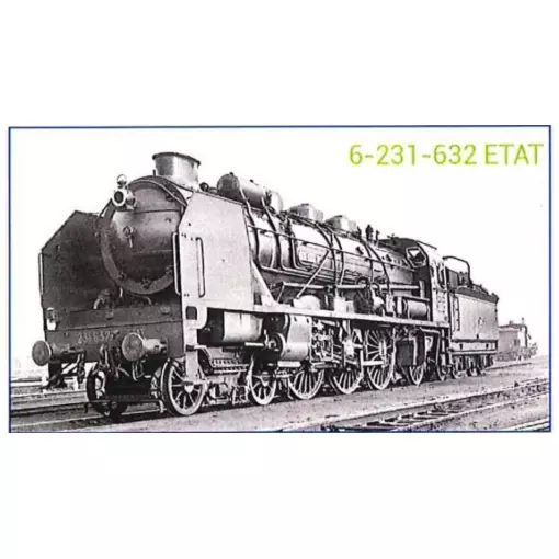 Pacific 231-632 steam locomotive, Batignolles, tender 22325, "La bête humaine" (The Human Beast)