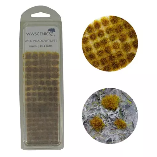 Touffes d'herbe de prairies 6 mm - WWScenics W3T-WM6 - HO 1/87