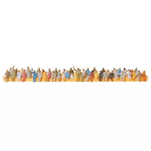 Pack de 48 Figurines - Passagers Assis - PREISER 14400 - HO : 1/87 