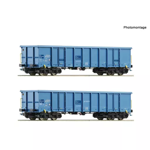 Set 2 wagons tombereaux Roco 76023 - HO 1/87 - Cronifer - EP VI