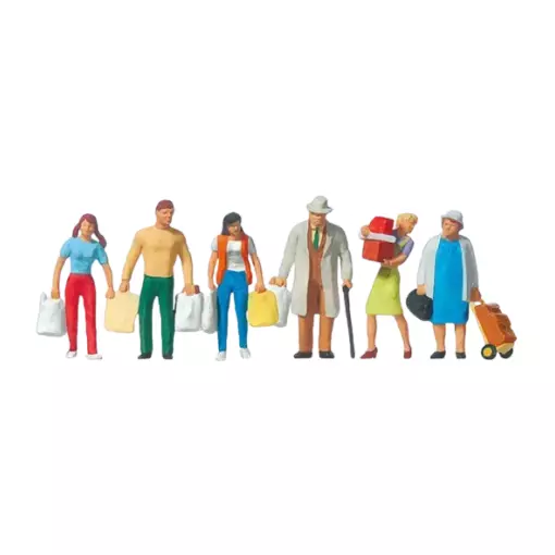 Lot de six Personnages au shopping