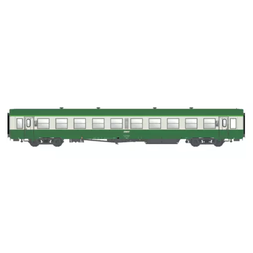 Voiture voyageurs USI longues B10t U61, bogies Y16, vert/gris, chauffage autonome, logo encadré blanc - Models World 40034 - HO 1/87 - SNCF - Ep IVb - 2R