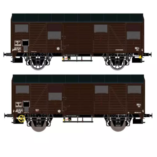 Coffret de 2 wagons couverts - Exact-Train 20921 - HO 1/87 - SNCF - EP III - 2R