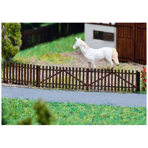 Wooden slatted fence