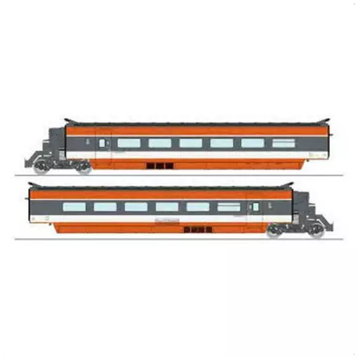 TGV PSE N°5 - Rame d'origine avec suspension à ressorts - 2 éléments - Ree Modèles TGV007 - SNCF - HO 1/87 - EP. IV - 2R