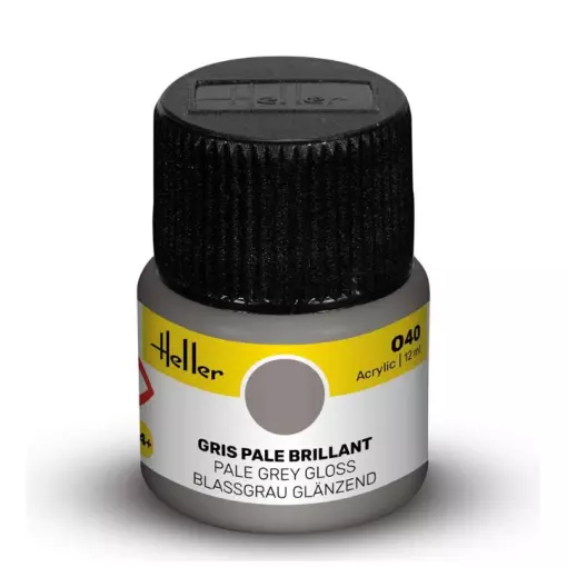 Pot acrylverf - Heller 9040 - Gris Pale Brillant - 12ml