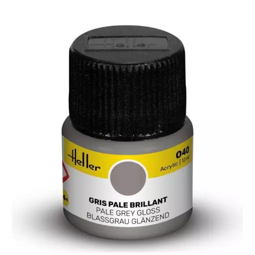 Pintura acrílica en bote - Heller 9040 - Gris Pale Brillant - 12ml