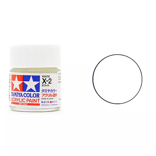 Peinture acrylique en pot - Blanc Brillant X2 - TAMIYA 81502 - 10 mL