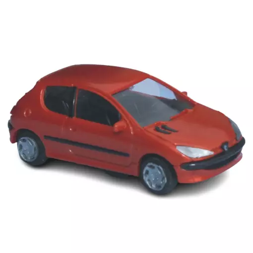 Voiture Peugeot 206 cabriolet livrée orange métallisée - SAI 2193 - HO : 1/87