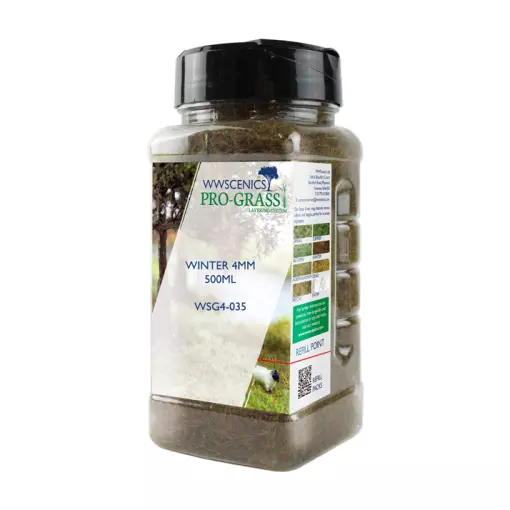 Winter" static grass 4 mm - WWSCENICS WSG4-035 - 500 ml