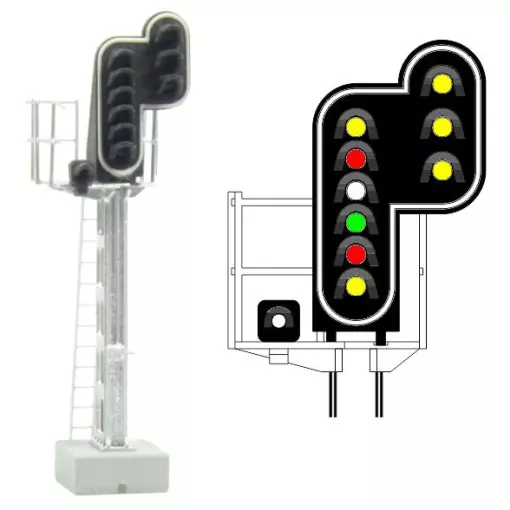 Signal 10 Leuchten 2xGelb/Rot/Weiß/Grün/Rot/Gelb/Weiß/2xGelb MAFEN 413216