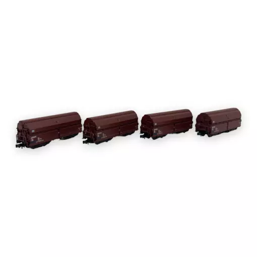 Set di 4 carri autoscaricanti tipo Tal 963 - Minitrix 18271 - N 1/160 - DB - Ep IV - 2R