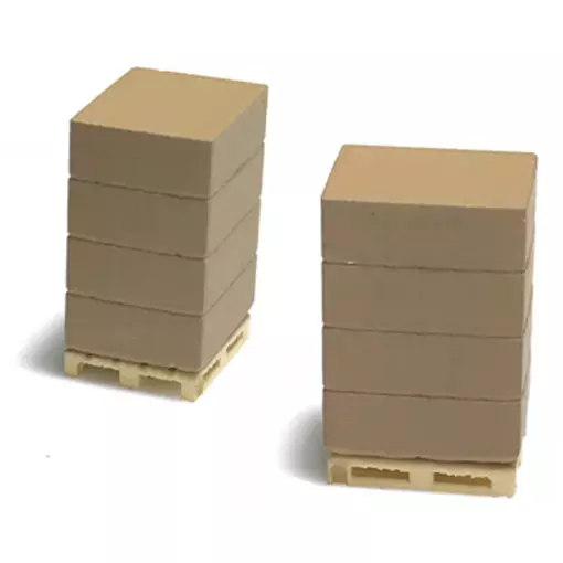 Lot de 2 palettes avec colis - 87Train 221005 - HO 1/87