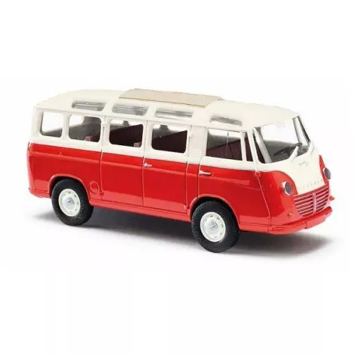 Mini Bus Goliath Express 1100 Busch 94150 - HO 1/87 - librea rojo / crema