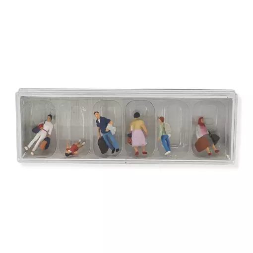 Juego de 6 viajeros con equipaje PREISER 10784 - HO: 1/87