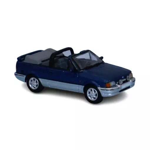 Voiture Ford Escort MK IV cabriolet, bleu métallisé, gris, PCX 870157 - HO 1/87