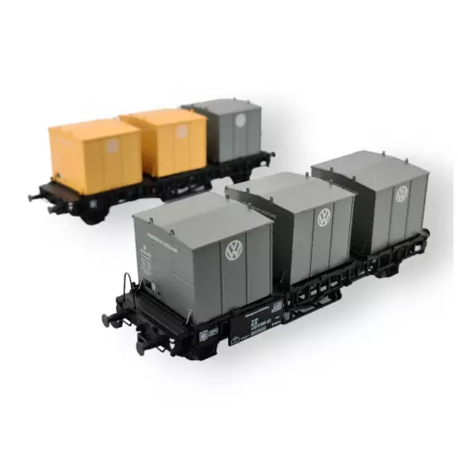 2 wagons porte-containers Laabs de la DB HO 1/87e