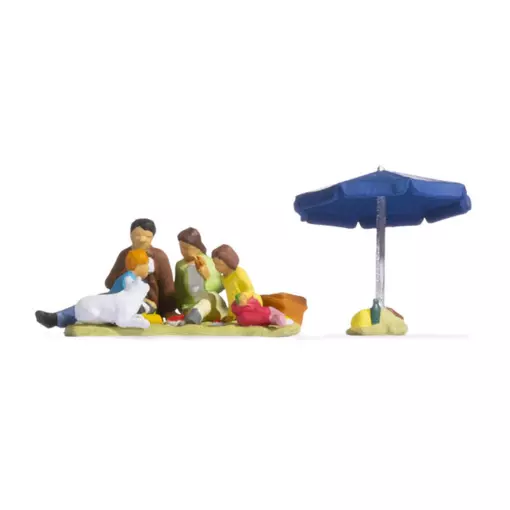 Set di 4 figure "picnic di famiglia" NOCH 15599 HO 1/87