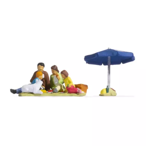 Set van 4 "familie picknick" figuren NOCH 15599 HO 1/87