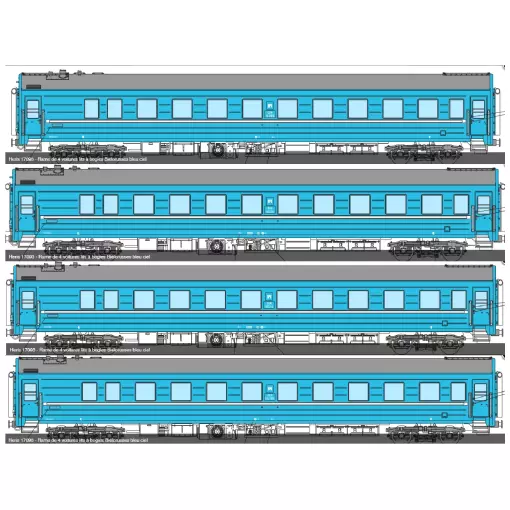 Tren bielorruso de 4 vagones - Heris 17093 - HO : 1/87 - Privat - EP V