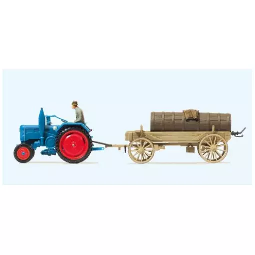 Tracteur et remorque - Preiser 17939 - HO 1/87