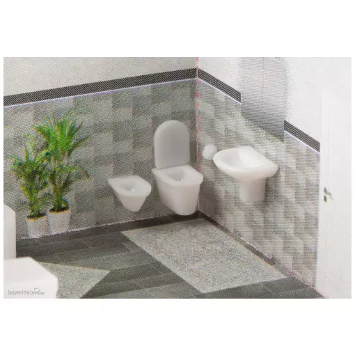 Faller grey ceramic bathroom set 180993 - HO: 1/87 - EP IV