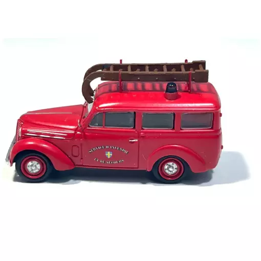 Voiture Renault Juvaquatre "Pompier" + échelle - REE CB 204 - HO 1/87 