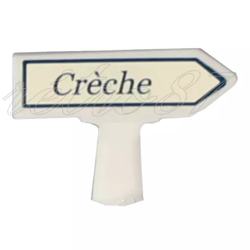 Panneau Michelin d'indication de lieu, vers la droite : Crèche - SAI 8437 - HO 1/87
