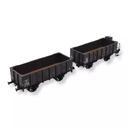 Set of 2 OCEM 19 Gondola Wagons - REE Models WB836 - HO 1/87 - SNCF - EP III