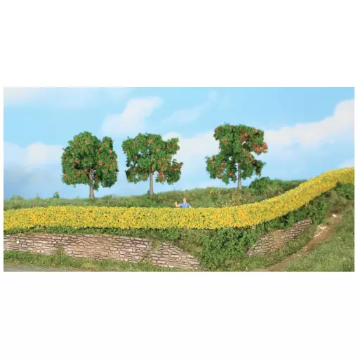 2 haies flexibles de forsythia 14 x 7 mm, chacune de 50 cm de long - Heki 11810 - Échelle universelle