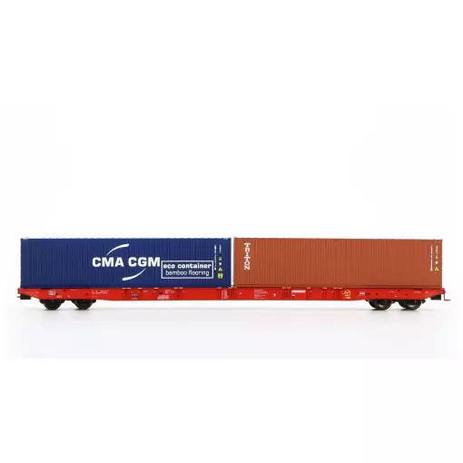 Wagon porte conteneur Sggnss Railcargo - HO 1/87 - Igra 96010047