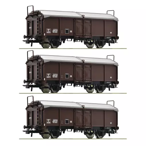 Coffret de 3 Wagons à Toit Coulissant - ROCO 77020 - HO 1/87 - SNCF - EP III