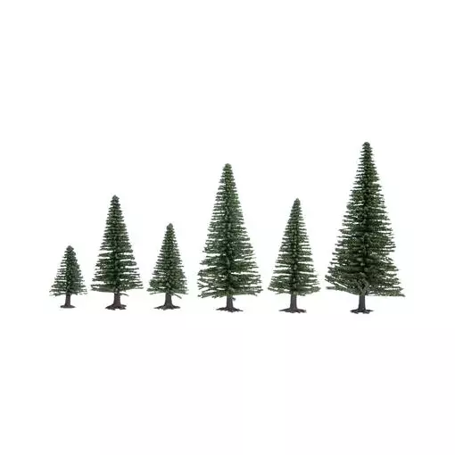 Pack de 25 sapins miniatures Noch 32820 - N / Z - 35 à 90 mm