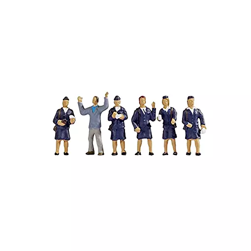 Set of 6 figures including 5 policewomen and 1 man Noch 15081 - HO 1:87