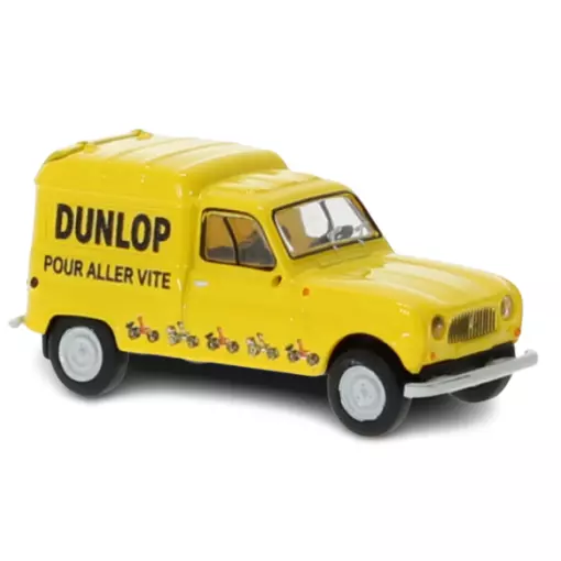 Fourgonnette Renault 4, Dunlop livrée jaune SAI 2458 - HO : 1/87