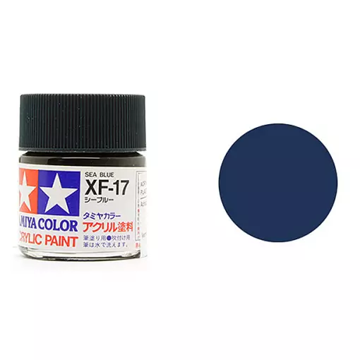 Peinture acrylique en pot | Bleu Mer Foncé Mat XF17 | Tamiya 81717 | 10ml