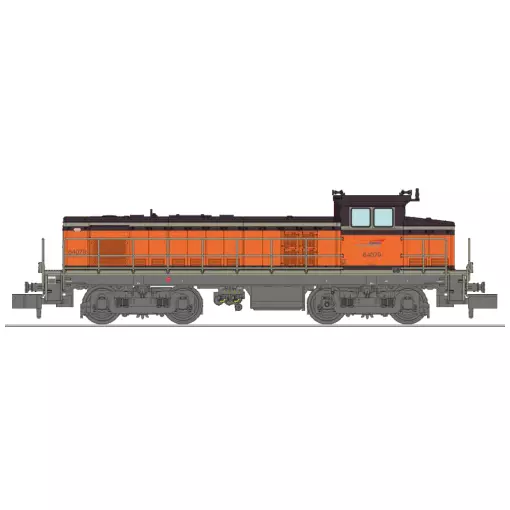 Locomotive diesel BB 64079, livrée Arzens orange 435, logo casquette - Ree Modèles NW366S - N 1/160 - SNCF - Ep V - Digital sound - 2R