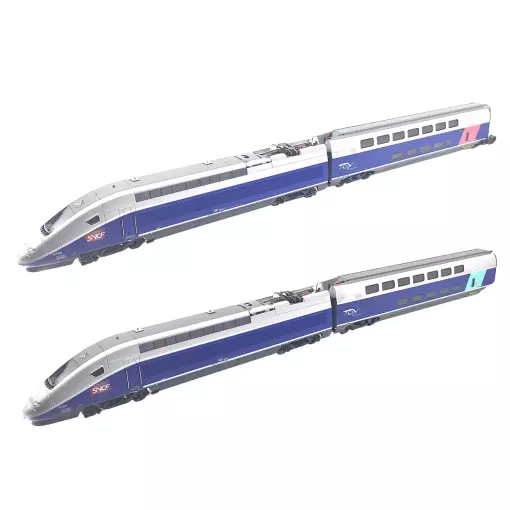 Lote de 4 TGV EuroDuplex Trix 22381 - HO 1/87 - SNCF - EP VI - 2 raíles