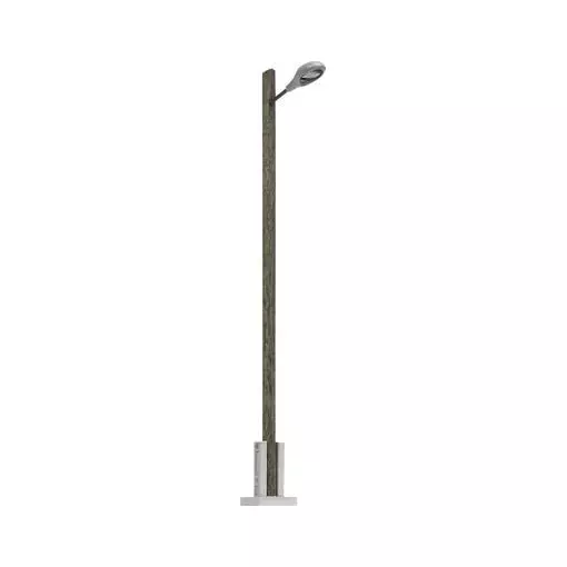 Floor lamp with wooden pole