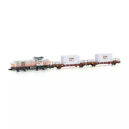 Coffret 1 locomotive G1000 BB et 2 voitures génératrices - Lemke LC96001 - N 1/160 - EP VI