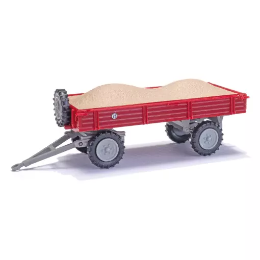 T4 trailer, red, loaded with gravel Busch 210010226 - HO 1/87