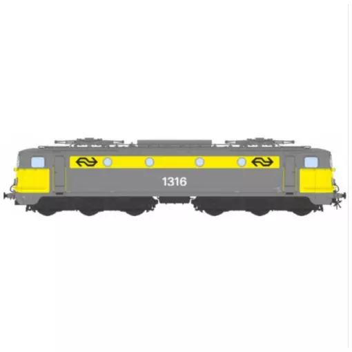Locomotive électrique série 1300 N°1316, livrée grise et jaune - Ree Modèles NS1300-4SAC - HO 1/87 - NS - Ep IV - Digital sound - 3R